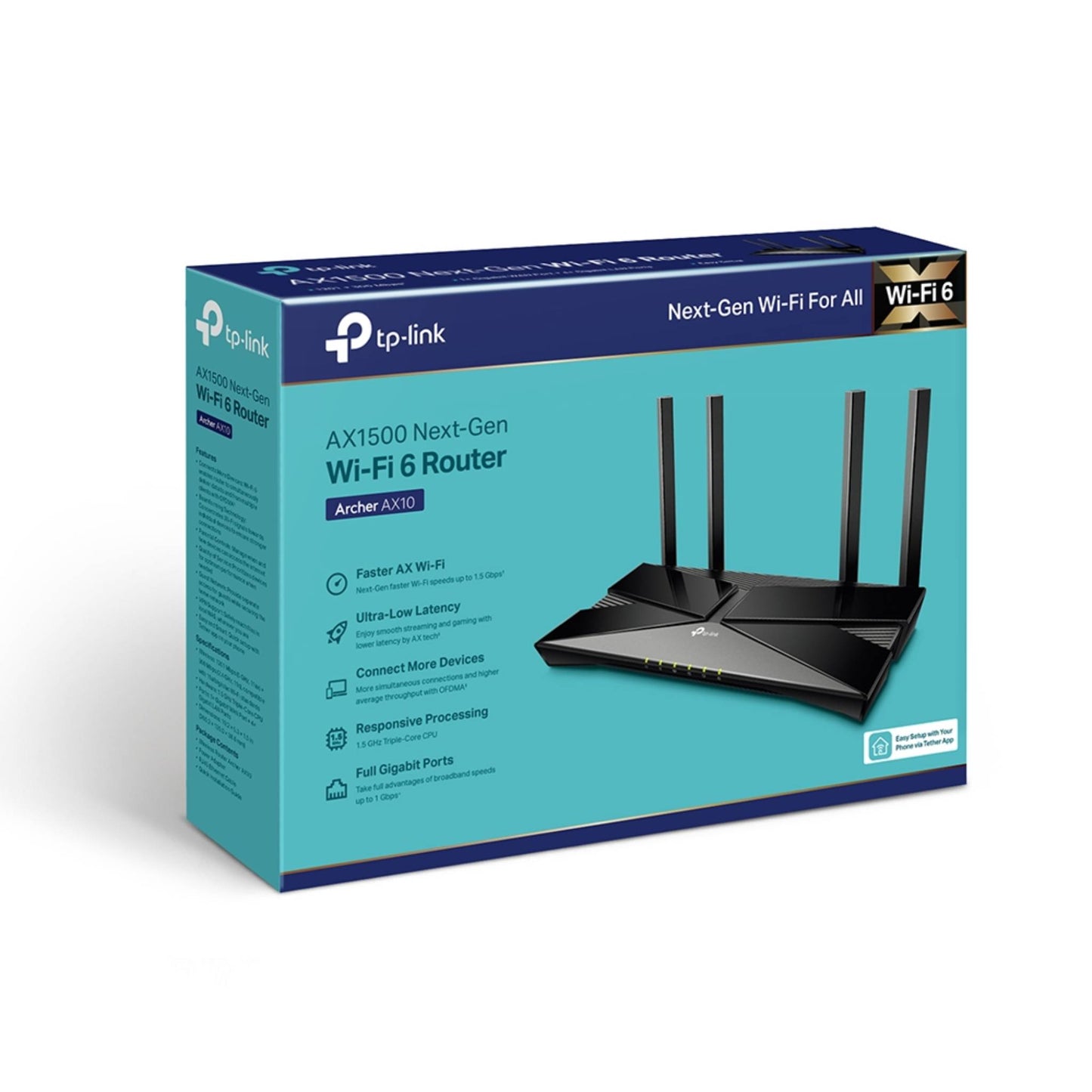 TP-Link Archer AX10 AX1500 Wi-Fi 6 Router | 1.5Gbps Gigabit Speed