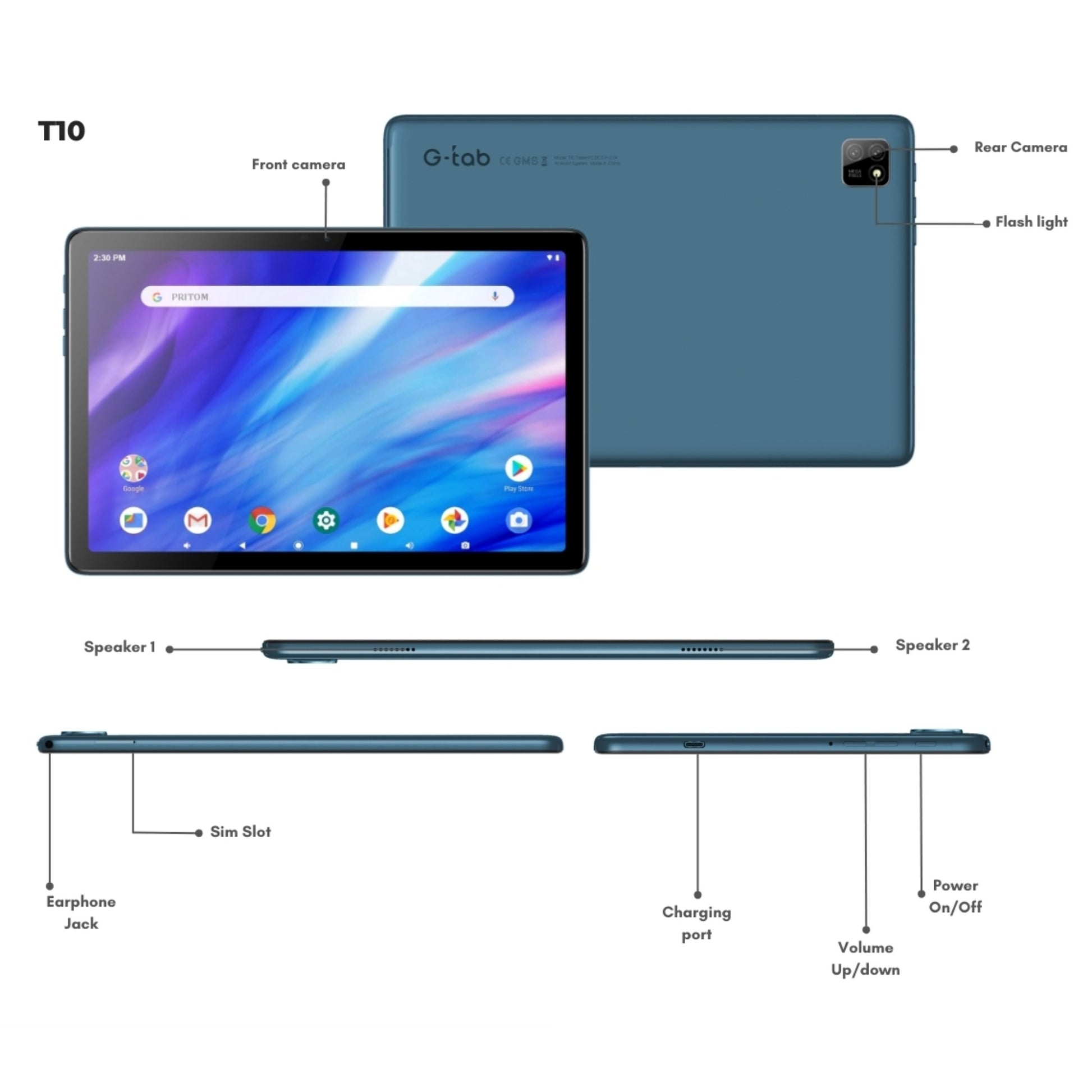 Gtab T10 Tablet 10.1" 4GB/64GB Bahrain Goods