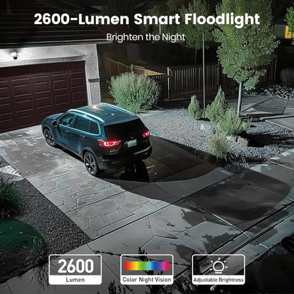 Aosu FloodlightCam Pro L5P Camera Wired 3K UHD Outdoor Security Camera | 360° Coverage, 24/7 Recording, Color Night Vision