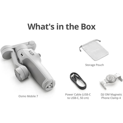 DJI Osmo Mobile 7 is a portable 3-axis gimbal stabilizer for iPhone and Android