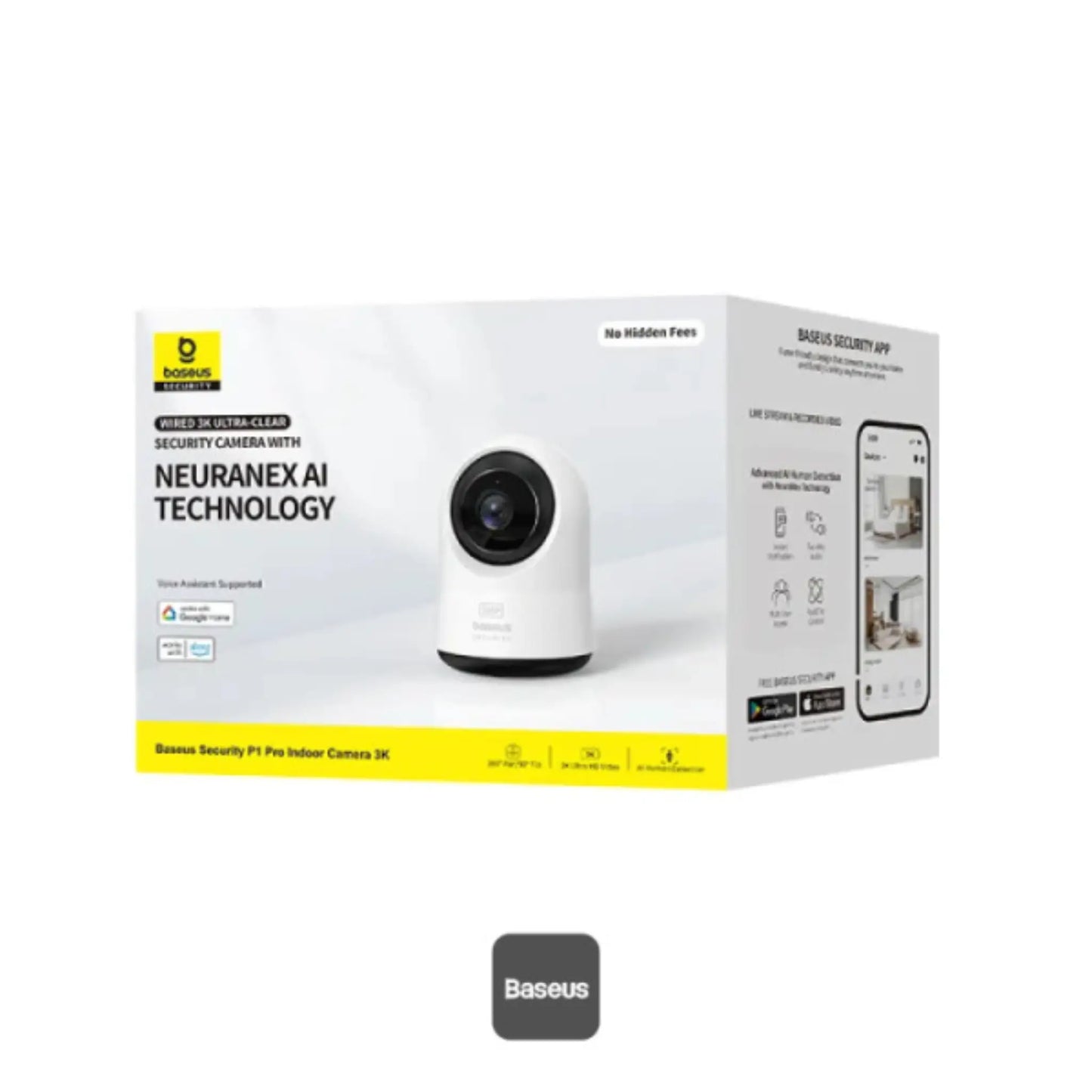 Baseus Security P1 Pro 3K Wi-Fi Indoor Camera | AI Detection & 360° Pan