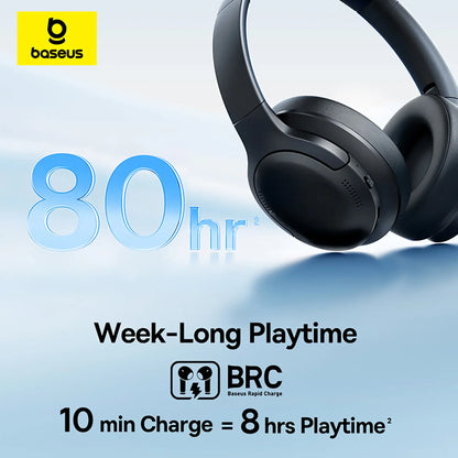 Baseus Bass BH1 Lite Wireless Headphones Bluetooth 6.0 | 80H Battery Life