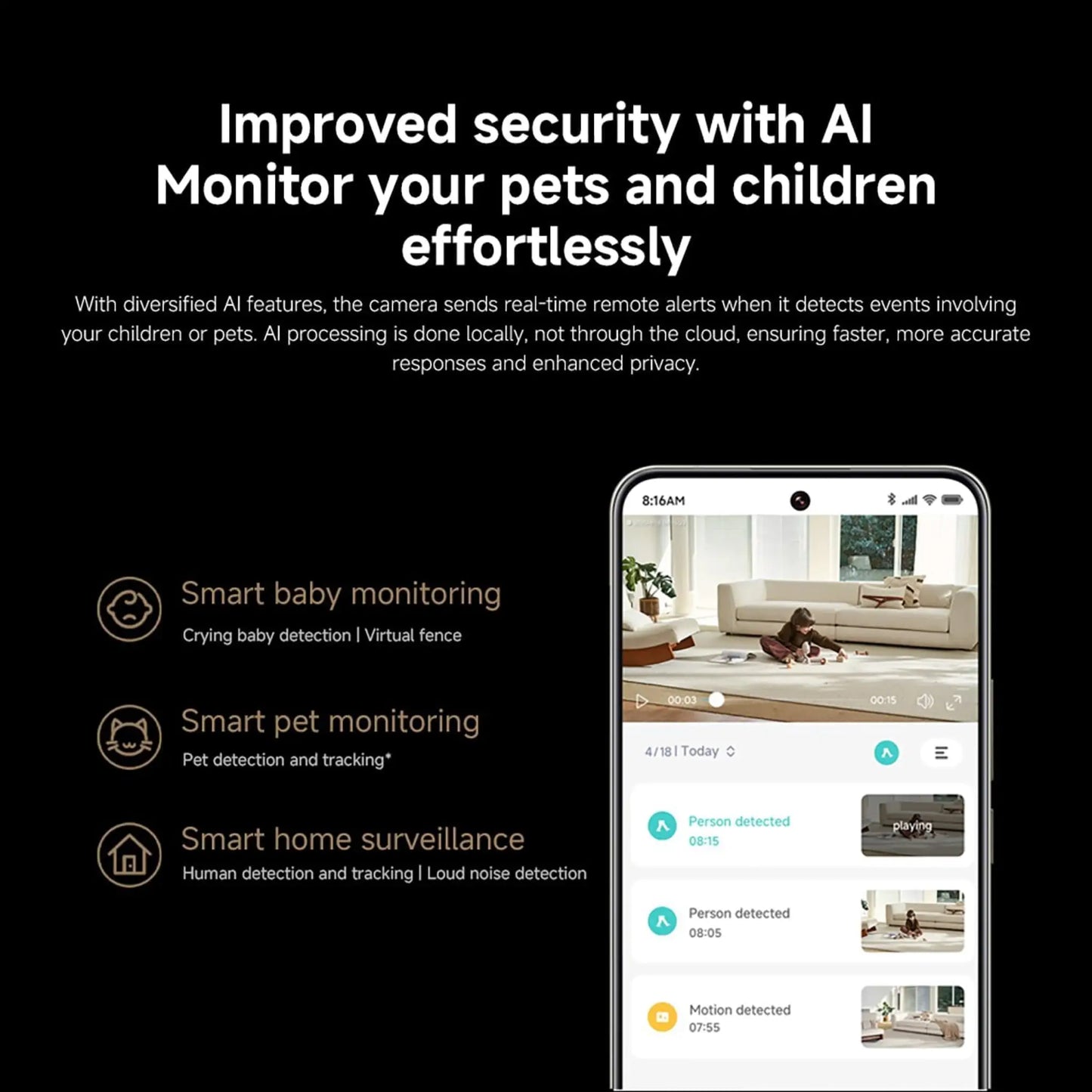 Xiaomi Smart Camera C701 8MP 4K HDR | AI Detection, Baby Cry & Pet Tracking | Indoor Security Camera