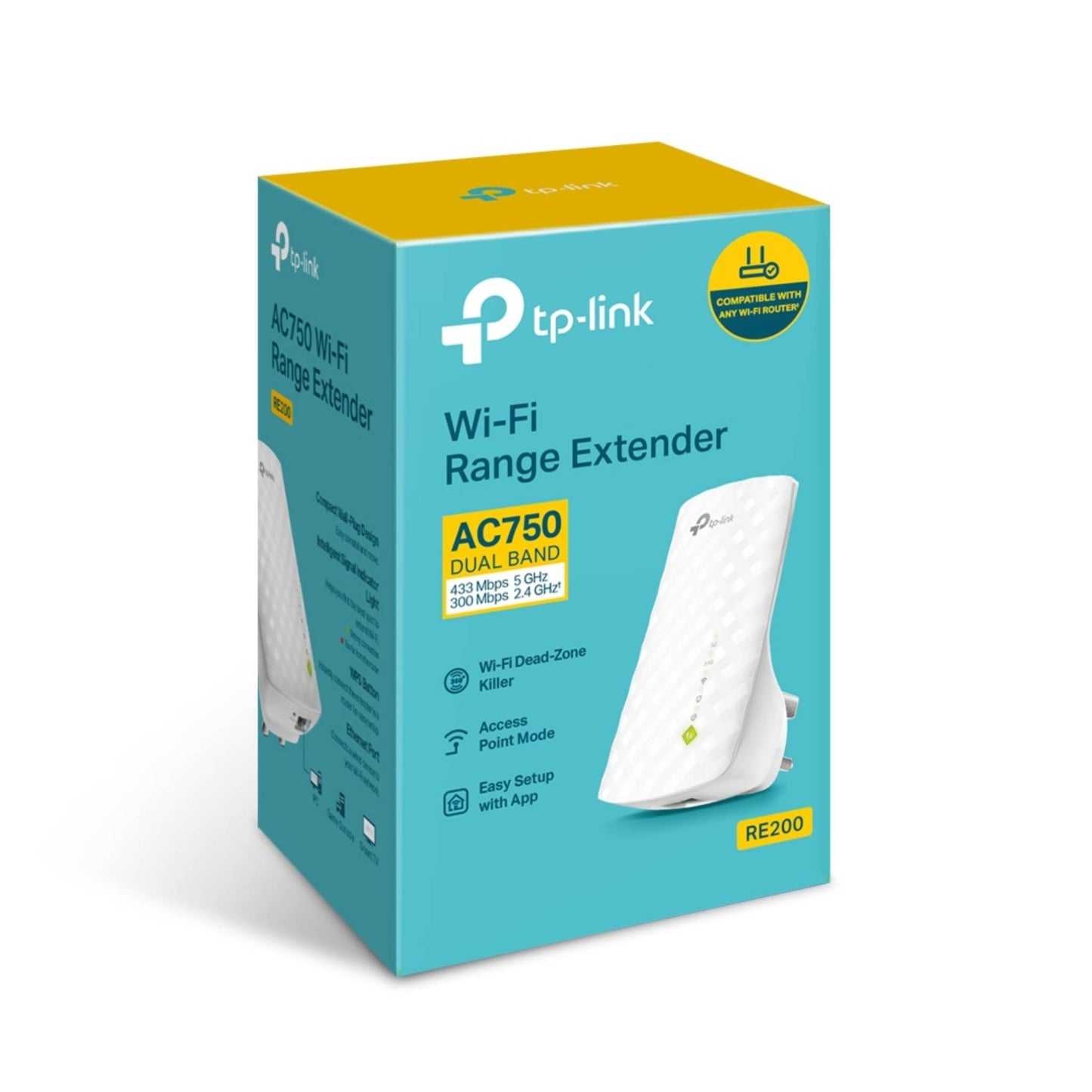 TP-Link RE200 AC750 Mesh Wi-Fi Range Extender | OneMesh