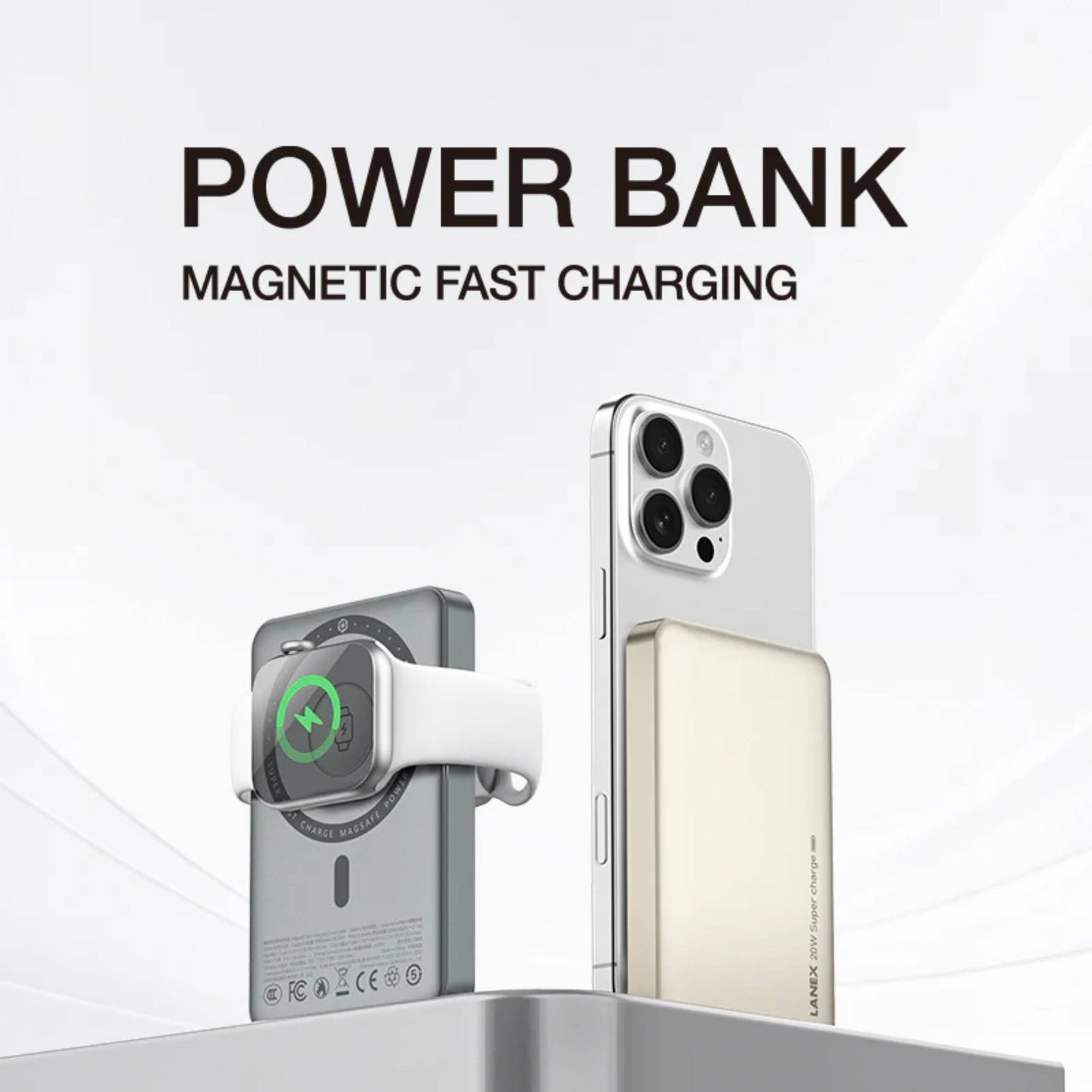 LANEX N28 10000mAh 20W Wireless MagSafe Power Bank | Fast Charging Portable Charger
