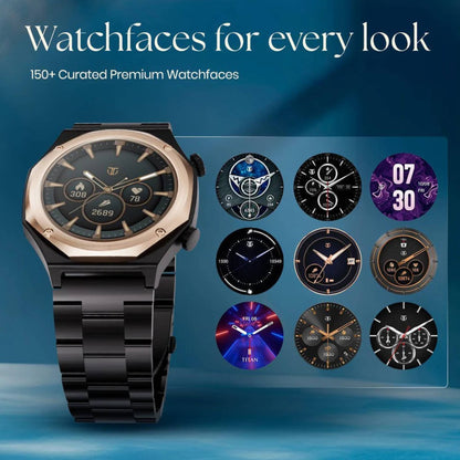Titan Maestro Premium Metal Smartwatch with AllÂ SS construction, SingleSync BT Calling, Functional Crown