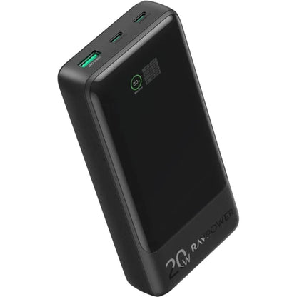 RavPower PB-1238 20000mAh TFT Display Power Bank 2C 1A PD 20W - Black