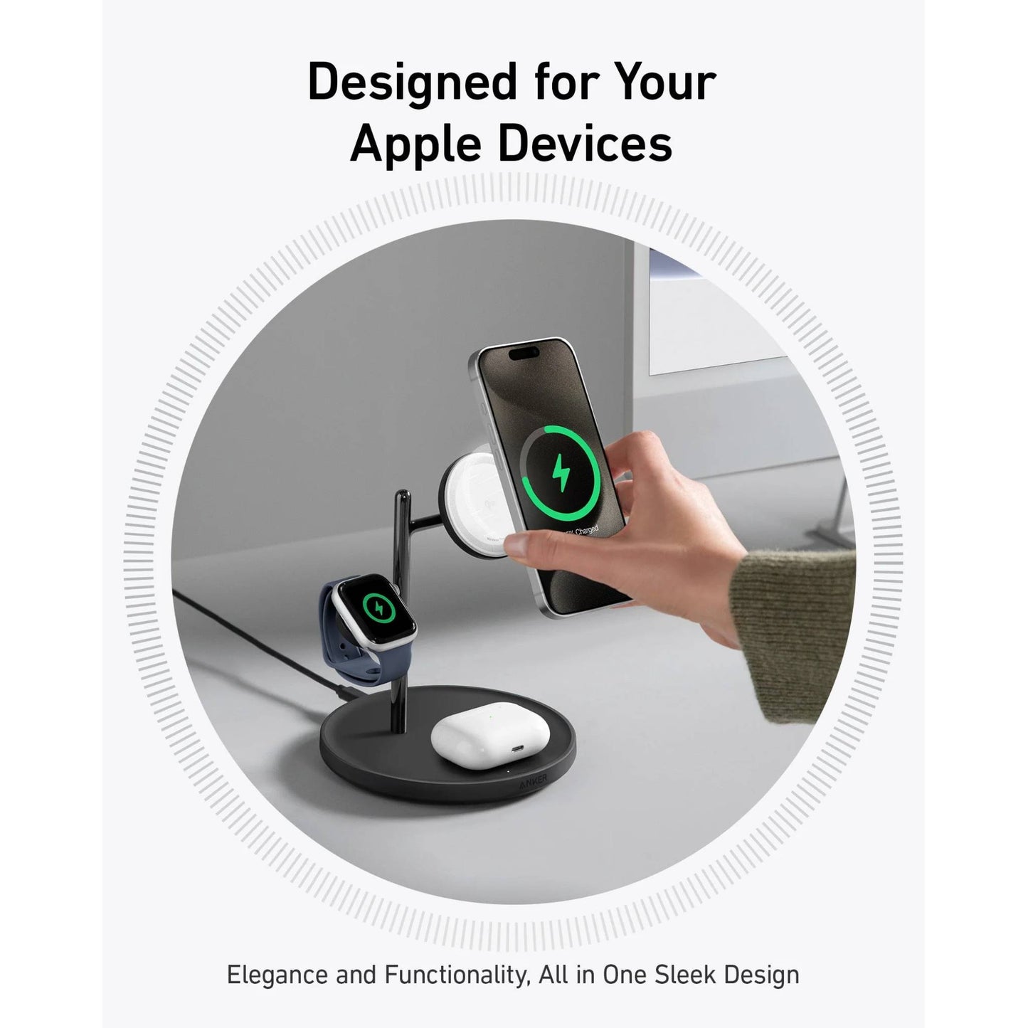 Anker MagGo 3-in-1 Wireless Charging Station | Fast Magnetic Charger