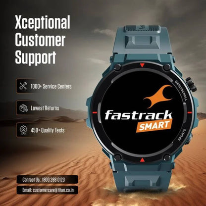 Fastrack Xtreme Pro with 3.6 cm AMOLED Display, Rugged Design, SingleSync BT Calling, Functional Crown with Black Strap