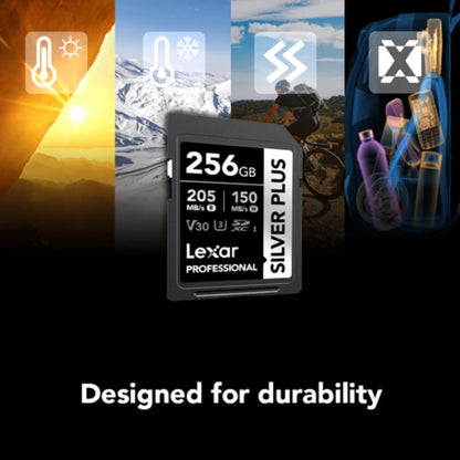 Lexar 256GB Professional SILVER PLUS UHS-I SDXC Memory Card – 205MB/s Read Speed