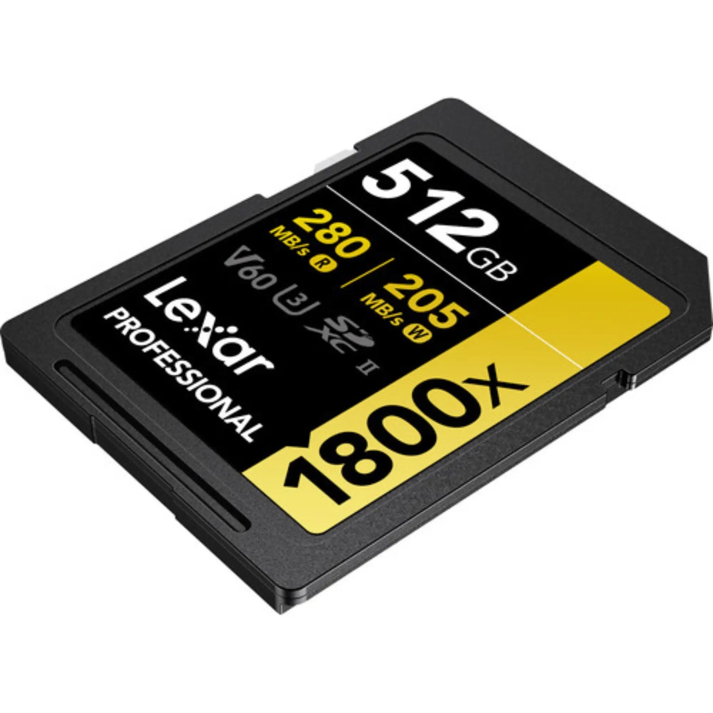 Lexar 512GB Professional 1800x UHS-II SDXC Memory Card GOLD V60 280MB/s