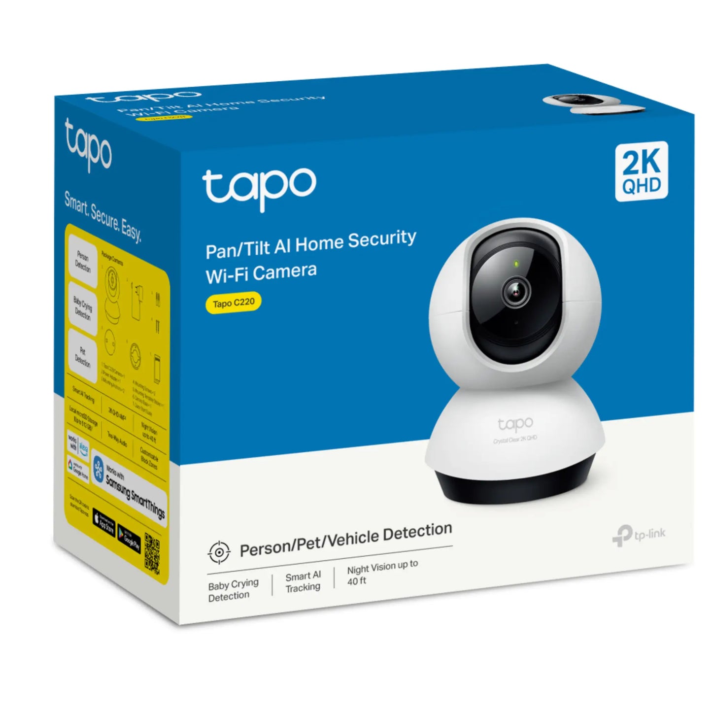 TP-Link Tapo C220 2K 4MP WiFi Security Camera | Pan Tilt AI Camera with Night Vision