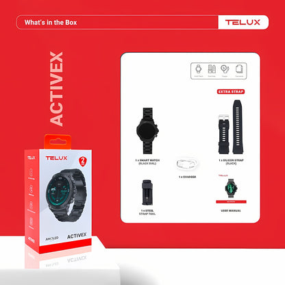 TELUX ACTIVEX | Smart Calling Watch with 1.43” AMOLED Display