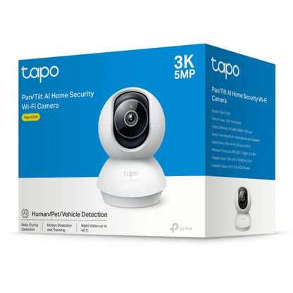 TP-Link Tapo C230 3K 5MP Pan Tilt WiFi Security Camera | AI Detection & Night Vision