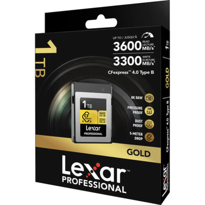 Lexar 1TB CFexpress 4.0 Type B GOLD Card – 3600MB/s 8K Video