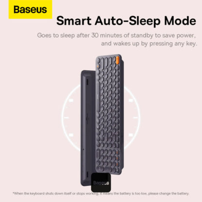 Baseus K01B Wireless Tri-Mode Keyboard + F01A Wireless Mouse Combo – Silent US Layout, Bluetooth 5.0 & 2.4G, 800/1000/1600 DPI – Gray