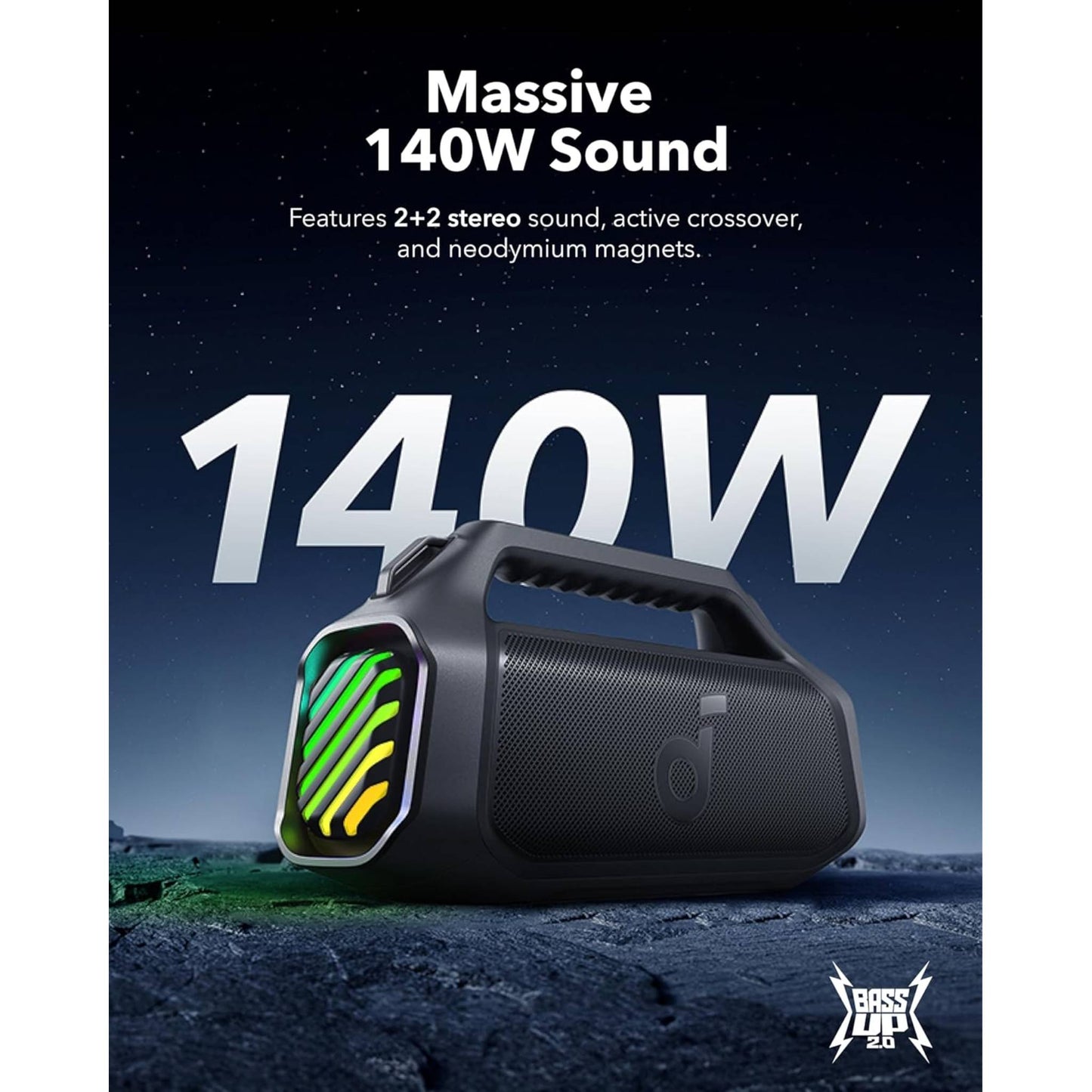 Soundcore Boom 2 Plus | Powerful Outdoor Bass Bluetooth Speaker