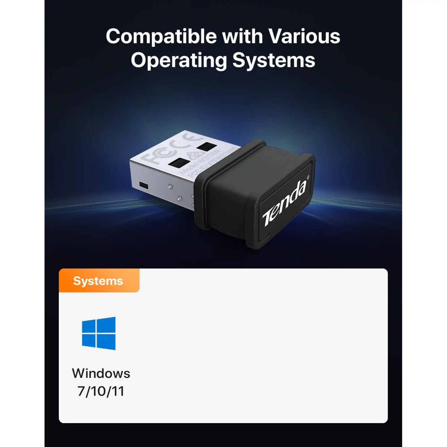 Tenda W311MI AX300 Wi-Fi 6 Nano USB Adapter | Driver-Free Wireless Adapter