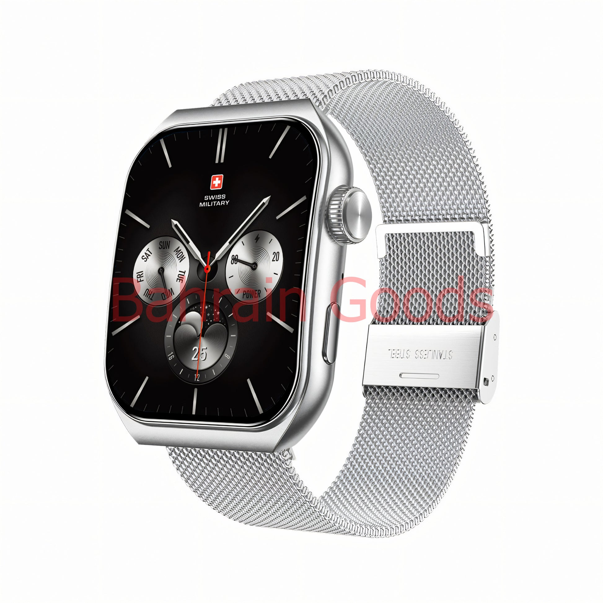 Swiss Military Smart Watch Alps 3 | Silver Stainless Steel and | Gun Metal Steel Strap Bahrain Goods