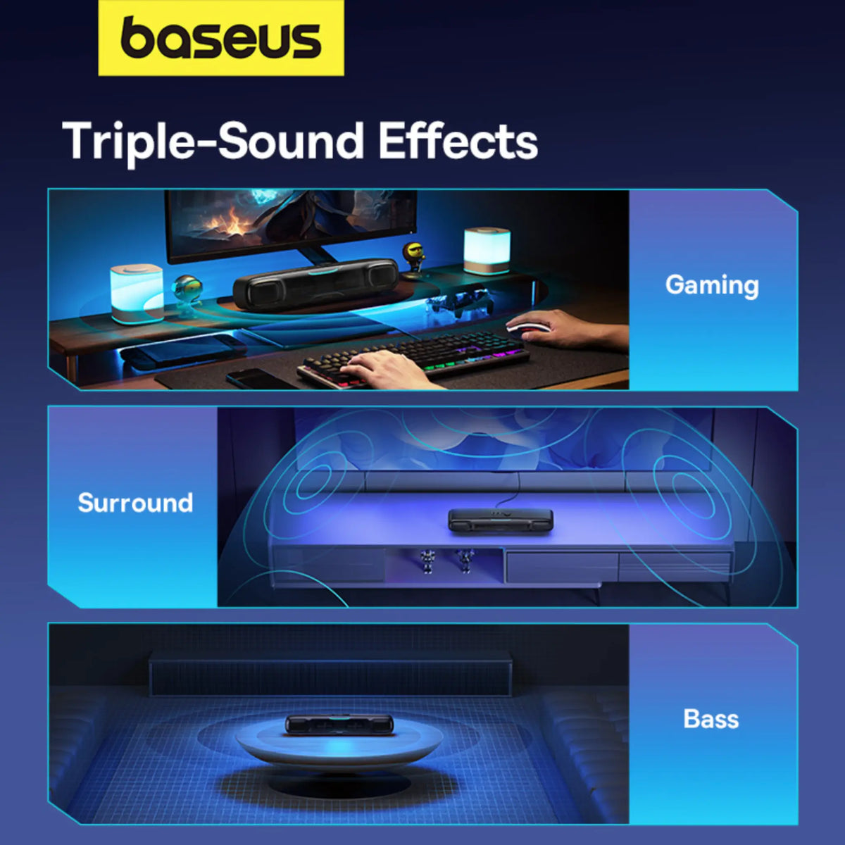 Baseus AeQur DS10 Mini Bluetooth Soundbar Speaker