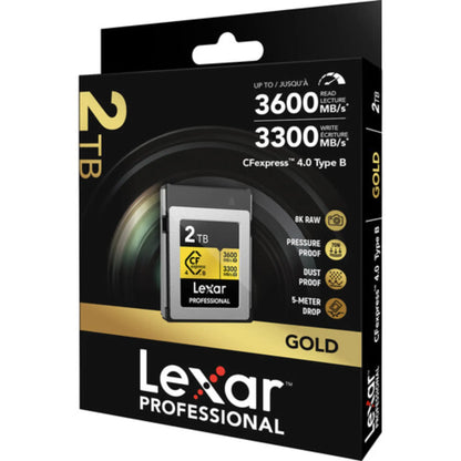 Lexar 2TB Professional GOLD CFexpress 4.0 Type B Card – 3600MB/s 8K Video