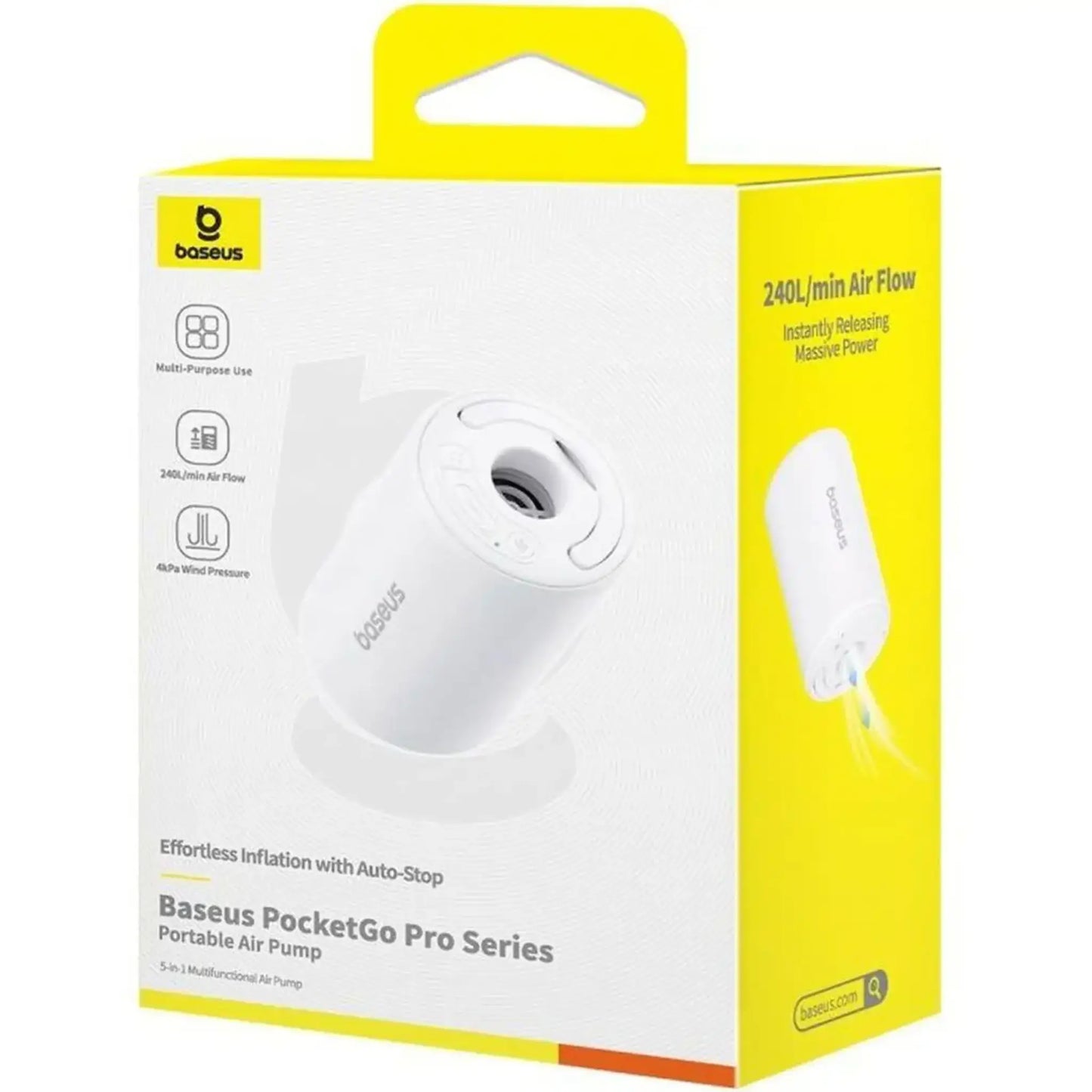 Baseus PocketGo Portable Air Pump – 3500Pa Mini Electric Inflator for Mattress, Boat & Camping
