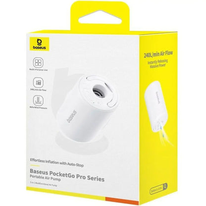 Baseus PocketGo Portable Air Pump – 3500Pa Mini Electric Inflator for Mattress, Boat & Camping