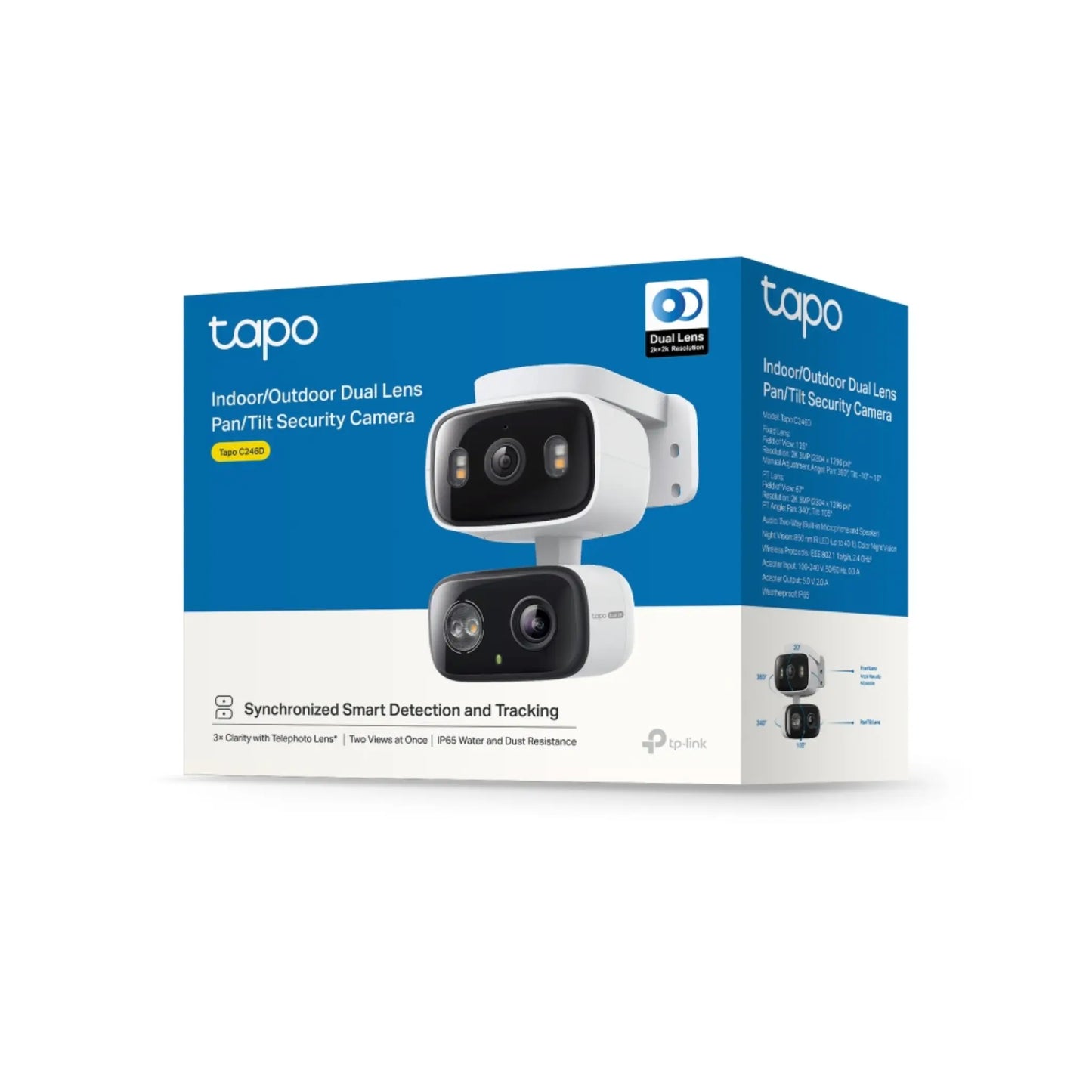 TP-Link Tapo C246D Dual Lens 2K Security Camera | Indoor/Outdoor Smart WiFi CCTV