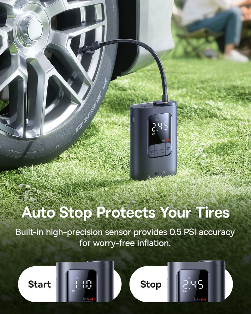 Baseus GoTrip VA1 Max and VA1 Pro Car Air Pump 7500mAh Portable Tire Inflator – Fast 100W Air Compressor