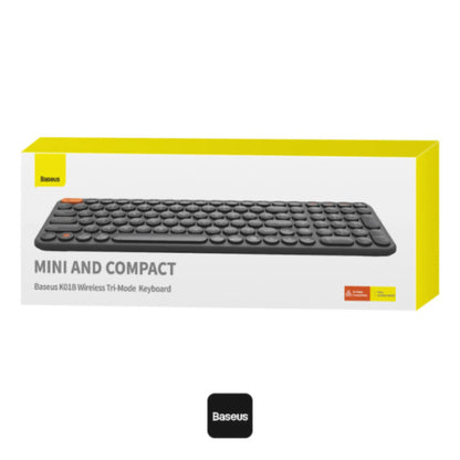 Baseus K01B Wireless Tri-Mode Keyboard + F01A Wireless Mouse Combo – Silent US Layout, Bluetooth 5.0 & 2.4G, 800/1000/1600 DPI – Gray