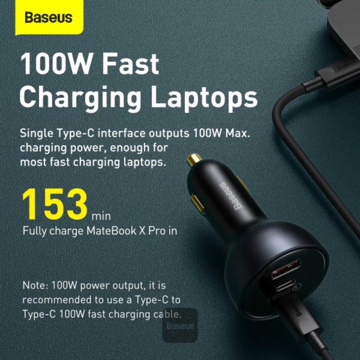 Baseus 160W Car Charger PD USB-C | QC5.0 Fast Charger for MacBook, iPhone, iPad & Xiaomi