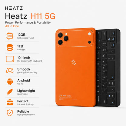 Heatz H11 5G Tablet 10.1 Inch Incell  HD Display | 12GB RAM and 1TB Storge