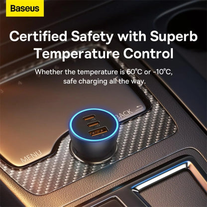Baseus Golden Contactor Pro 65W Car Charger – Dual Type-C & USB Fast Charging