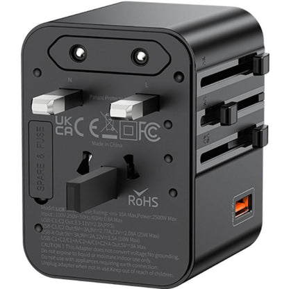 Lanex LC87 Travel Adaptor Black | Universal Travel Adapter