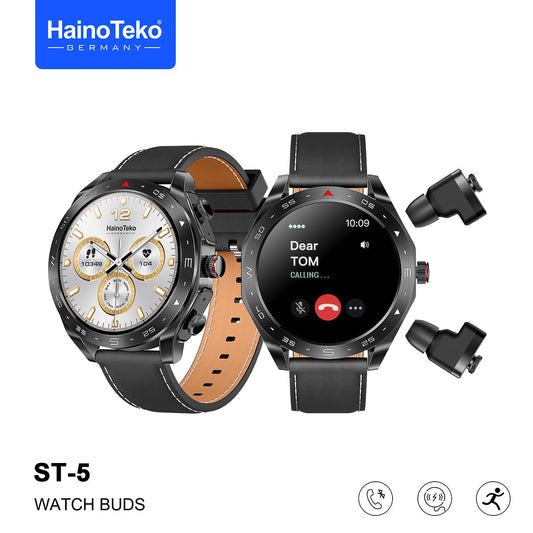 Haino Teko ST-5 Premium  Watch Buds With Large Screen Round Shape AMOLED Display