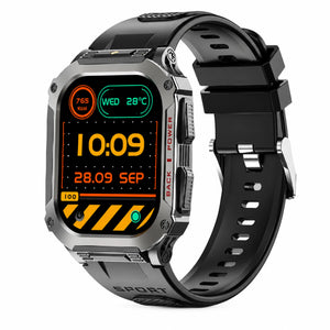 Hezire H-Watch Commando Black Smartwatch | Rugged Outdoor Bluetooth Calling Watch | HEZ-SW-06