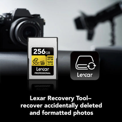 Lexar 256GB CFexpress 4.0 Type A GOLD Memory Card – 1800MB/s 8K Video