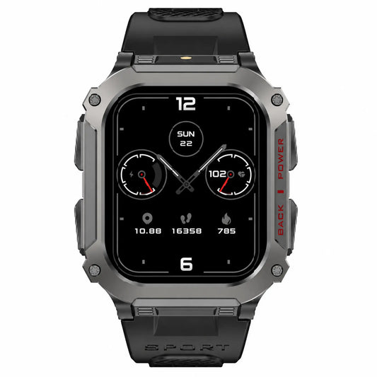 Hezire H-Watch Commando Black Smartwatch | Rugged Outdoor Bluetooth Calling Watch | HEZ-SW-06