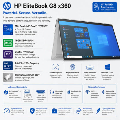 HP EliteBook 1040 G8 2-in-1 | Intel® Core™ i7-1185G7 | Full HD Touchscreen x360