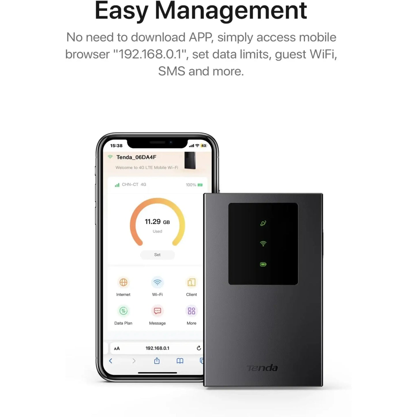Tenda MF3 4G LTE Mobile Wi-Fi 6 Router | 300Mbps Portable Hotspot