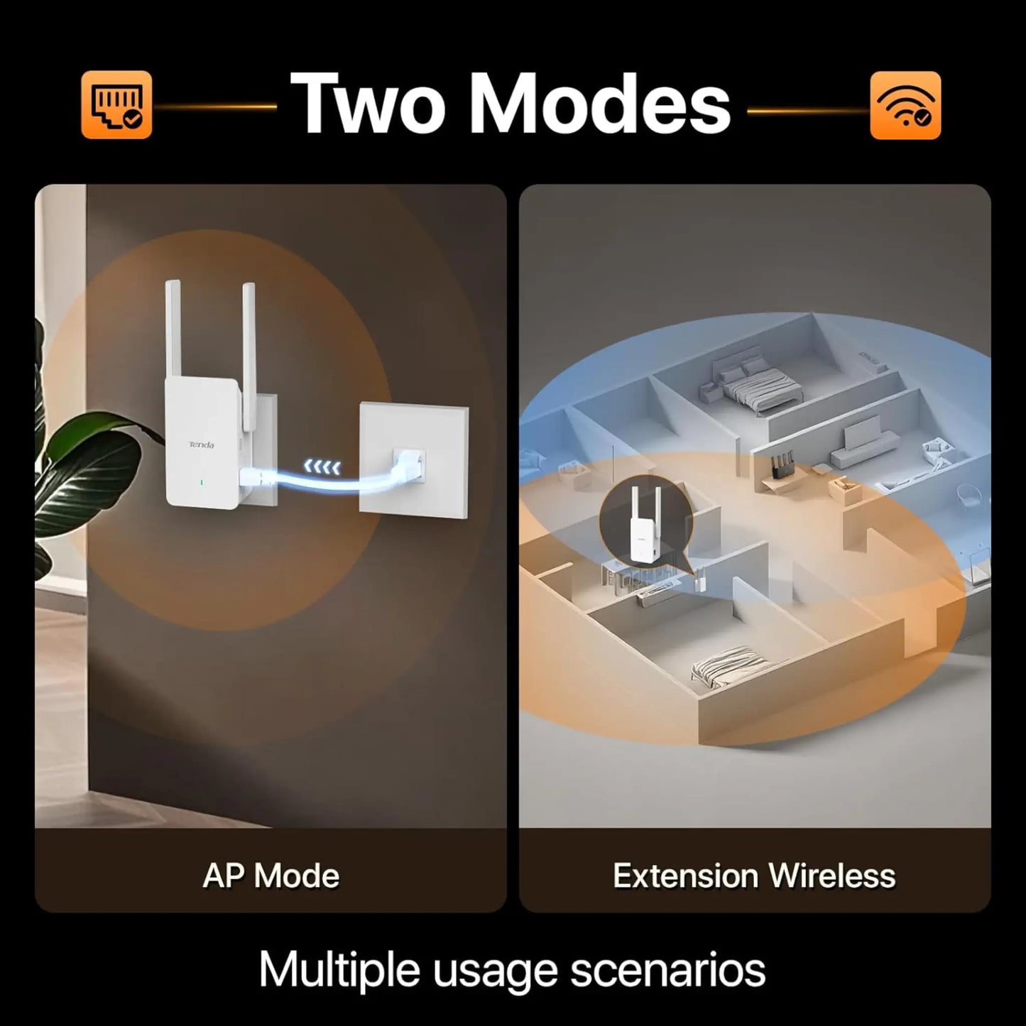 Tenda AX1500 A23 Wi-Fi 6 Range Extender | Dual Band Gigabit Repeater