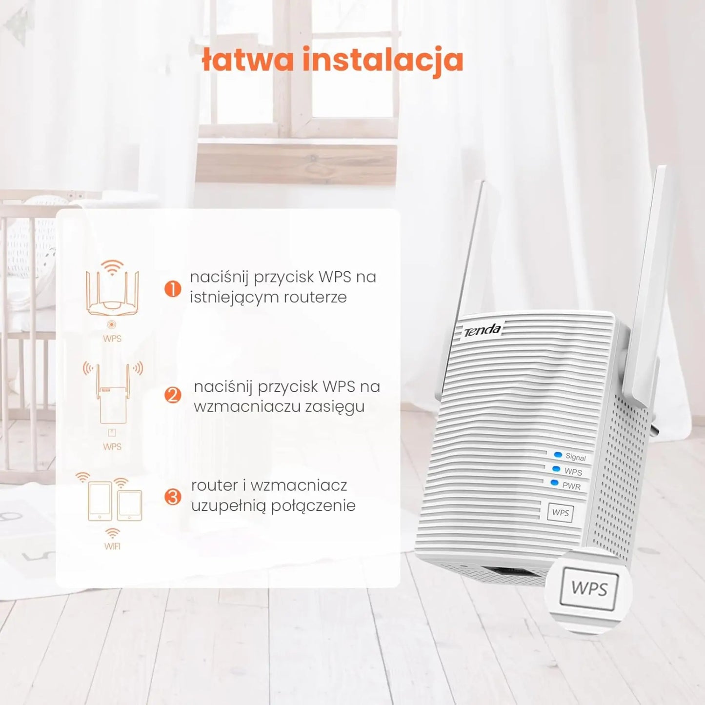 Tenda (A18-AC1200) WiFi 6 Range Extender AX3000 Dual-Band Gigabit AP Mode