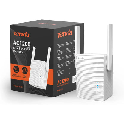Tenda (A18-AC1200) WiFi 6 Range Extender AX3000 Dual-Band Gigabit AP Mode