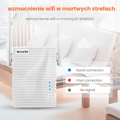 Tenda (A18-AC1200) WiFi 6 Range Extender AX3000 Dual-Band Gigabit AP Mode