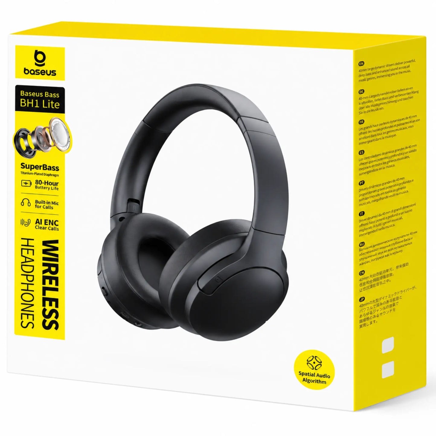 Baseus Bass BH1 Lite Wireless Headphones Bluetooth 6.0 | 80H Battery Life