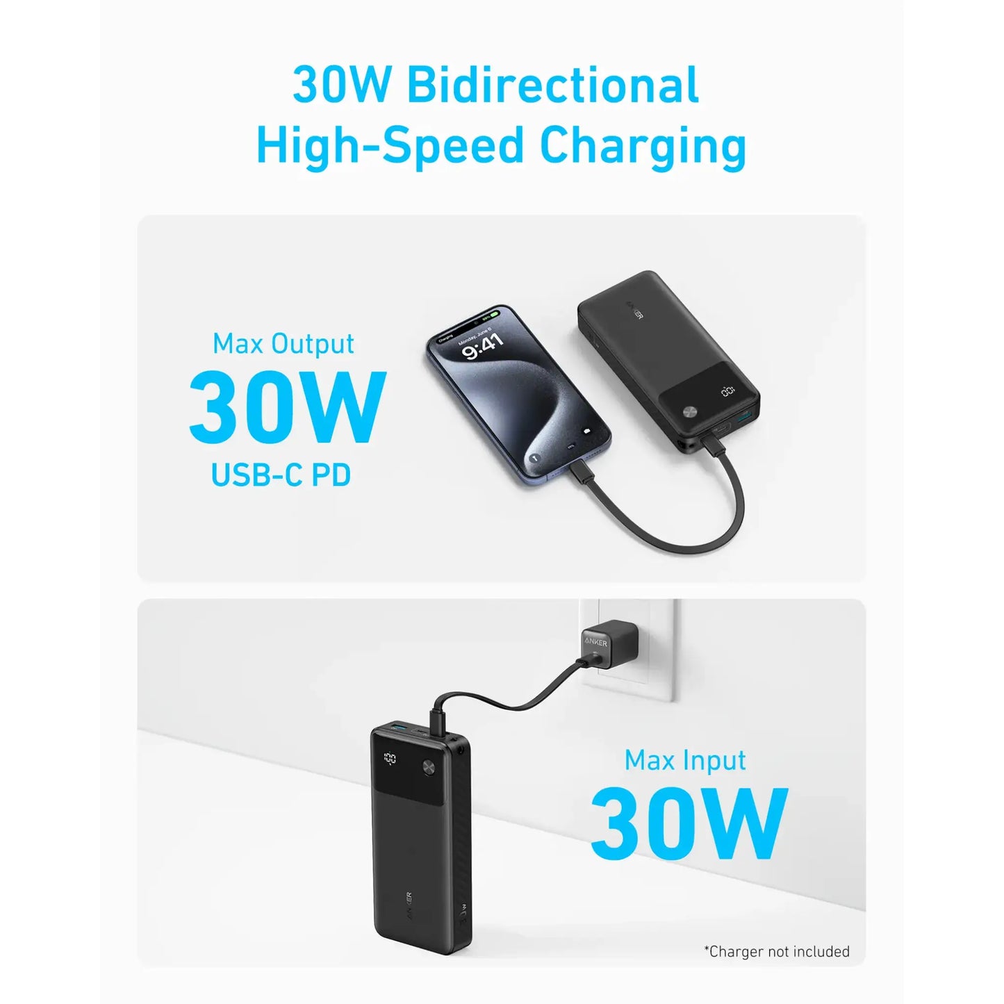 Anker Power Bank PowerCore 20000mAh 30W PD Fast Charger A1384