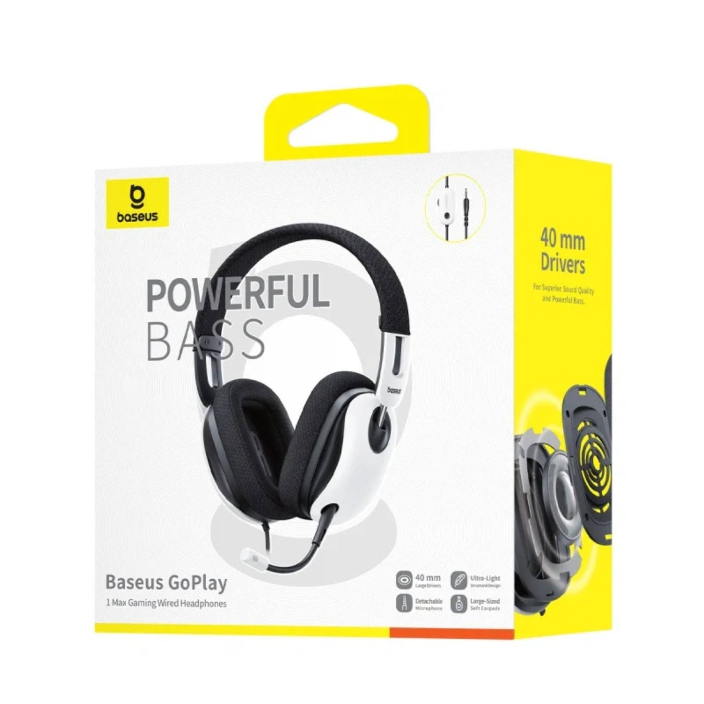 Baseus GoPlay 1 Max Gaming Wired Headphones, Moon White