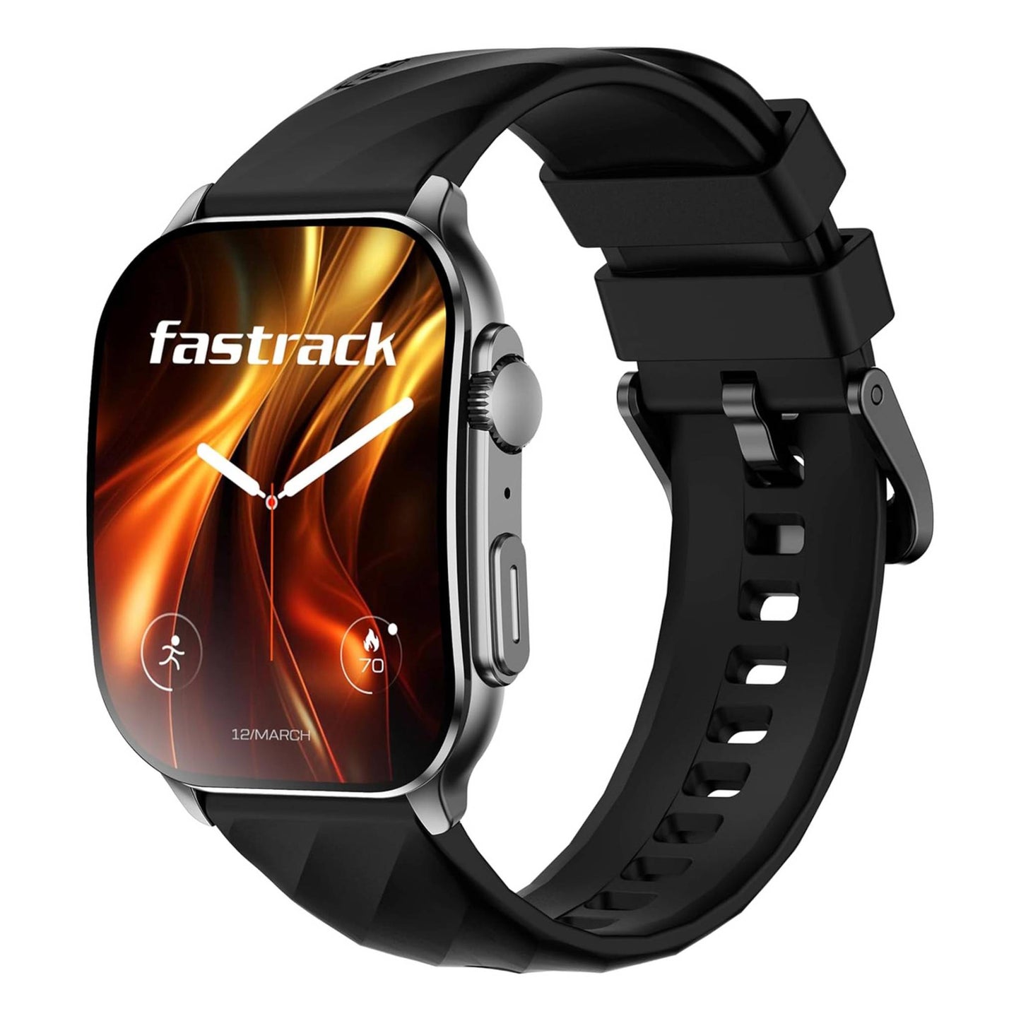 Titan Fastrack Horizon S1 Smartwatch, 1.96 inches AMOLED Display, Gun Metal Case with Black Silicone Strap