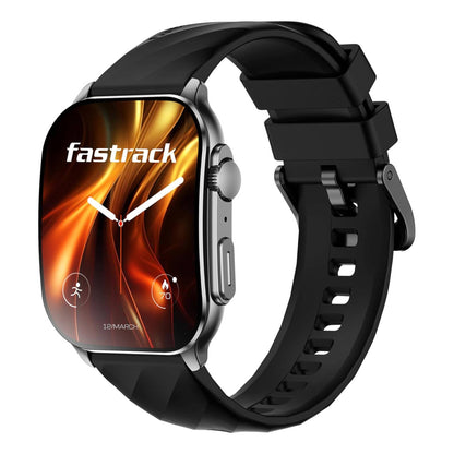 Titan Fastrack Horizon S1 Smartwatch, 1.96 inches AMOLED Display, Gun Metal Case with Black Silicone Strap