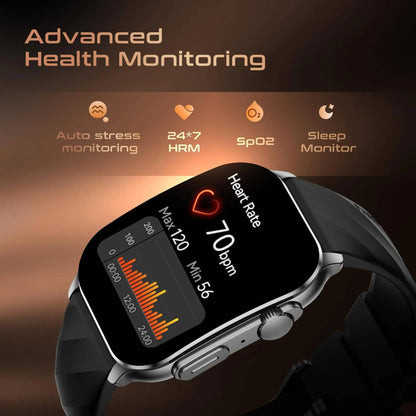 Titan Fastrack Horizon S1 Smartwatch, 1.96 inches AMOLED Display, Gun Metal Case with Black Silicone Strap